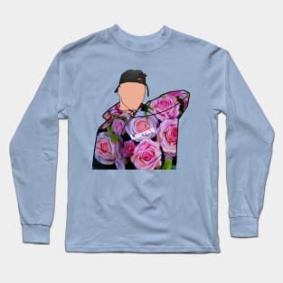 Larray- Digital Art- Pink Roses Jumper T-Shirt (Blue) Long Sleeve T-Shirt